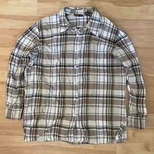 Style & Co. Men's Plaid Shirt in Brown, White, and Gray